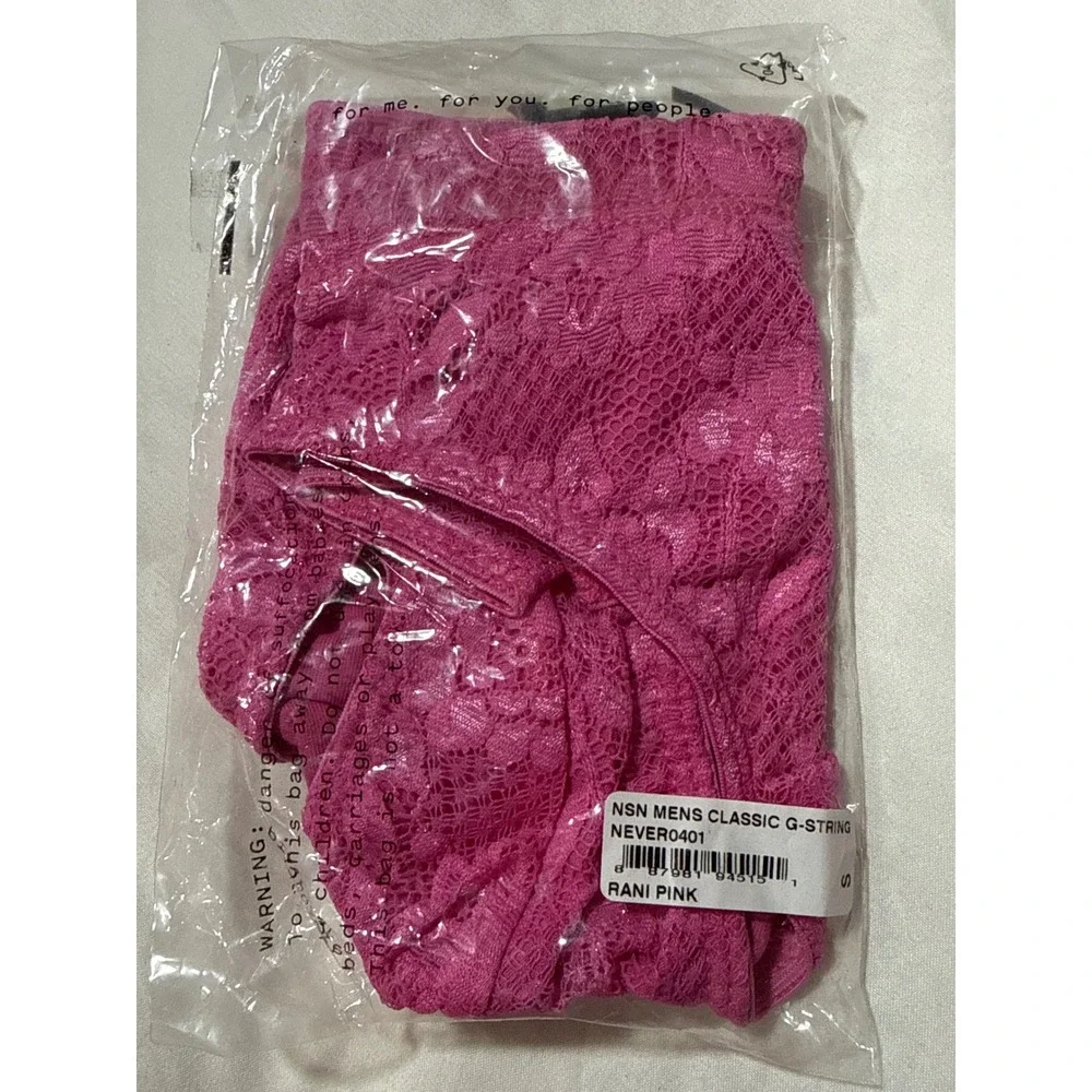 Cosabella Never Say Never Men's Classic G-String Rani Pink size S NWT
